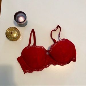 Red and Gold Lace Victoria's Secret Bra